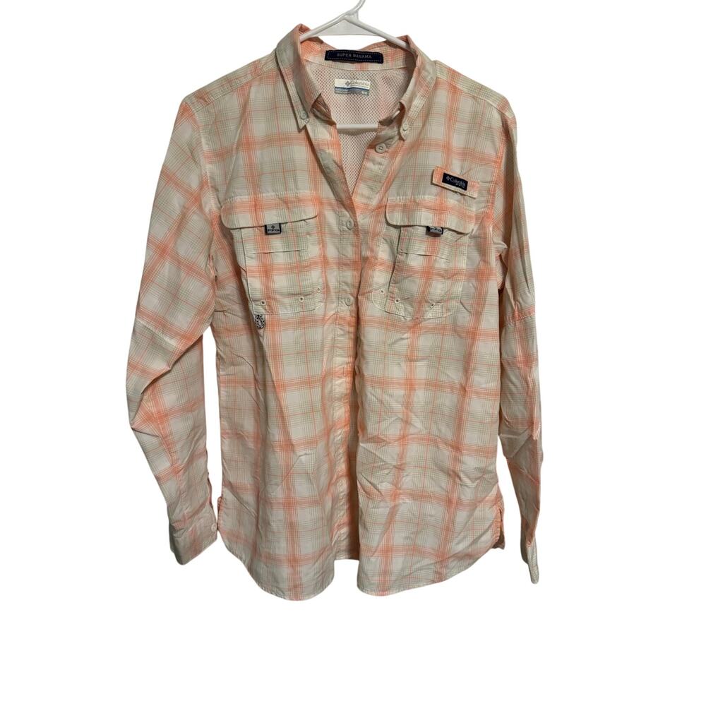 Columbia PFG Super Bahama Plaid Fishing Shirt Women's Medium
